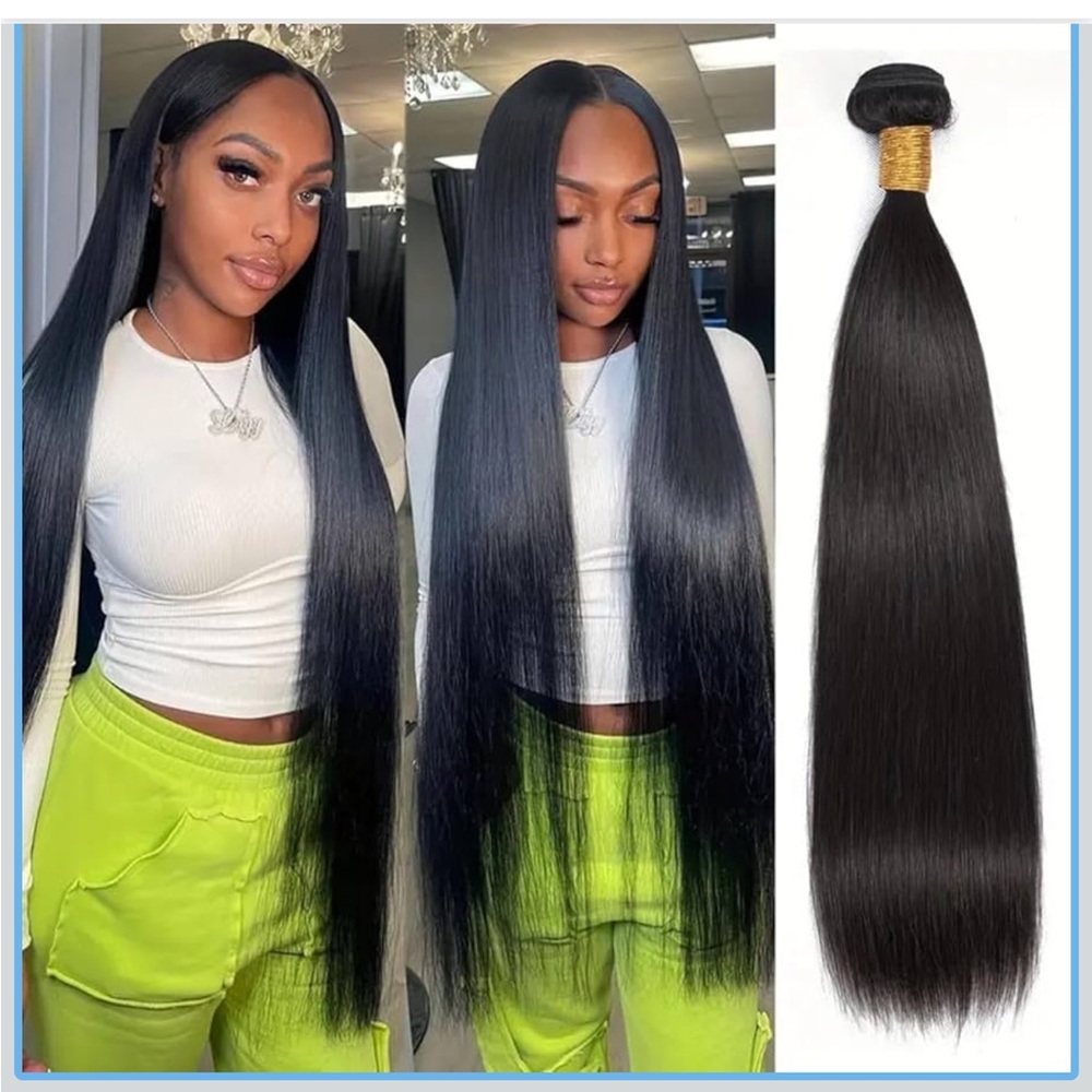 12A Human Hair Bundles Straight 14 Inch One Bundle Natural Black Color